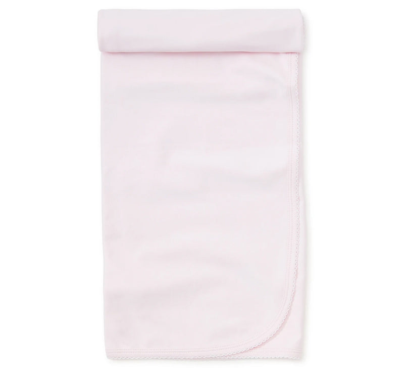 Manta básica rosa con acabados en blanco -Kissy