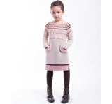 Vestido suéter rosa con corazones  -imoga