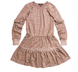 Vestido song café con dorado -imoga