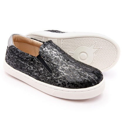 Tenis hoff de leopardo plateado -Old Soles