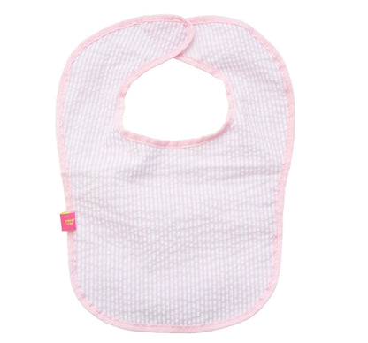 Pink Seersucker Bib
