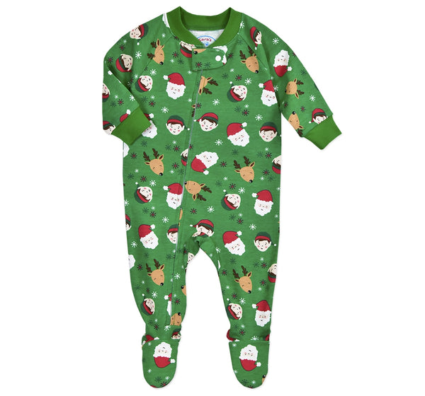 Pijama mameluco verde de Santa & Elf -Sara's Prints