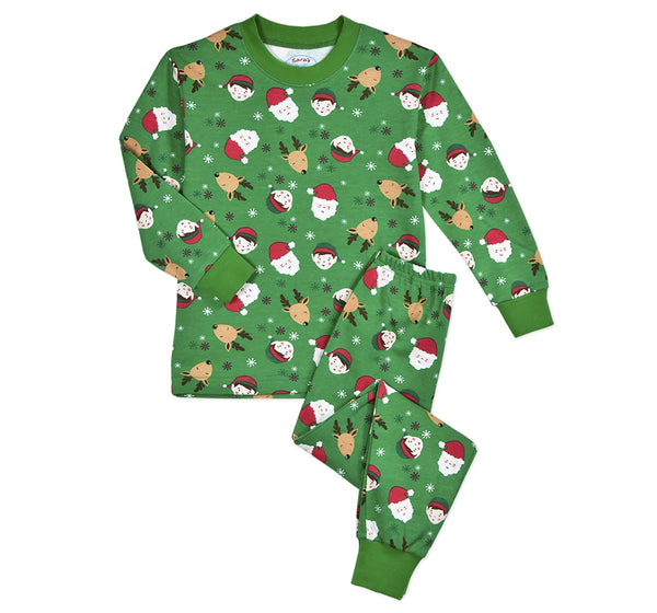 2PC pijama verde de Santa & Elf -Sara's Prints