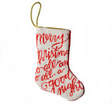 Botita navideña Merry Christmas To All -Bauble Stockings