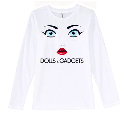 Playera de manga larga blanca Dolls & Gadgets -Nil & Mon