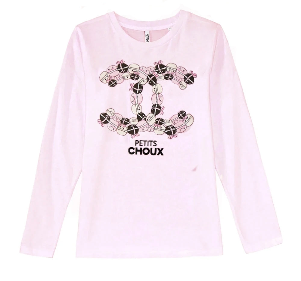 Playera de manga larga rosa Petits Choux -Nil & Mon