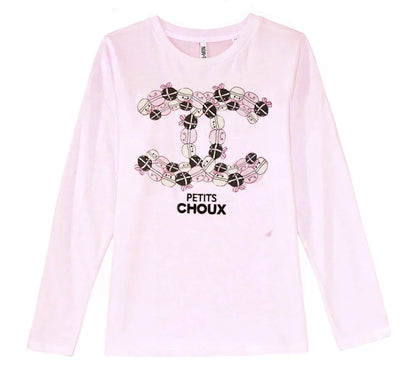 Playera de manga larga rosa Petits Choux -Nil & Mon