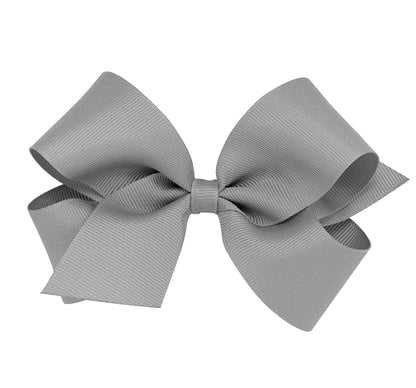 Medium Solid Grosgrain Bow Grey