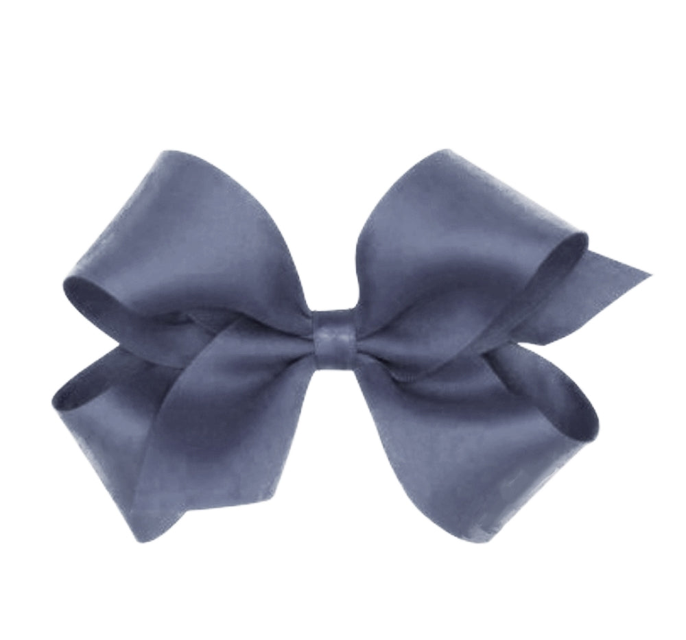 Medium Pastel Matte Satin Bow Grey