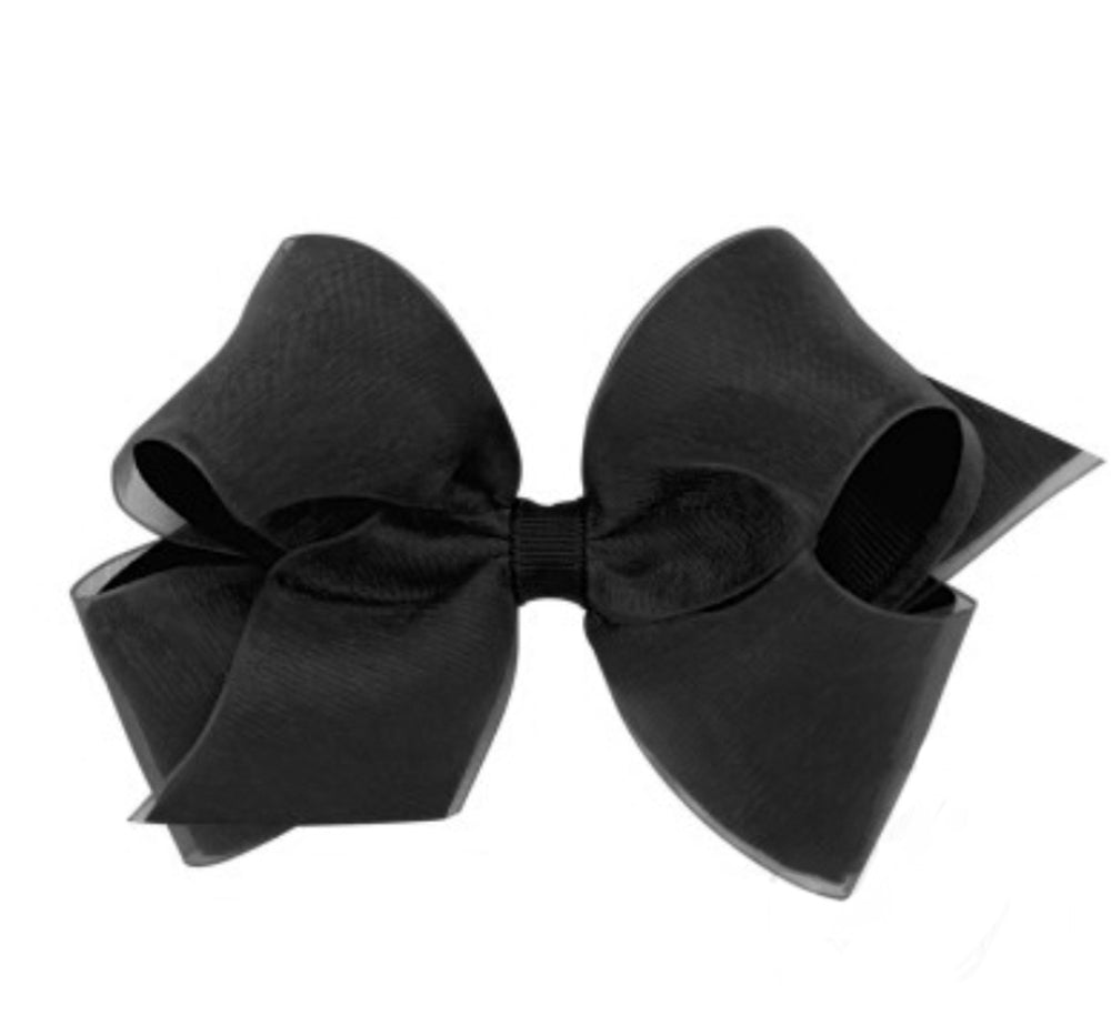 Medium Organza/Gro Overlay Bow Black