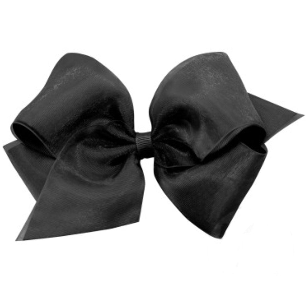 King Organza Gro Overlay Bow Black