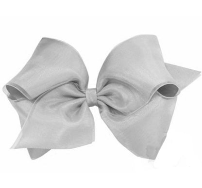 King Organza Gro Overlay Bow Grey