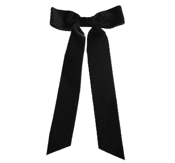 Medium Velvet Bowtie W/Tails Black