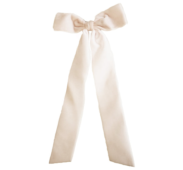 Medium Velvet Bowtie W/Tails Ivory