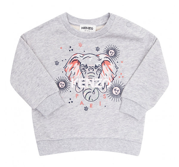 Sudadera gris con logo de elefante -Kenzo