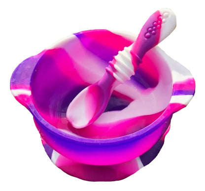 Set de plato principiante tie dye rosal/morado -Harper & James Kids