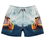 Rashguard y shorts navy de bote naranja   -Molo