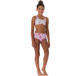 Bikini de cintura alta rosa de flores orquídeas -Submarine