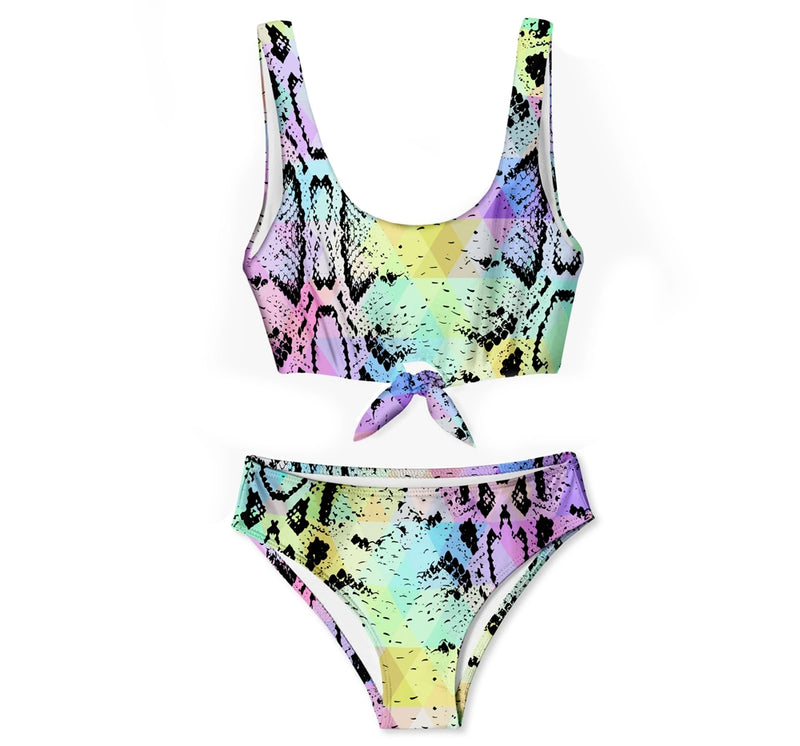 Traje de baño bikini de serpiente pastel  -Stella Cove