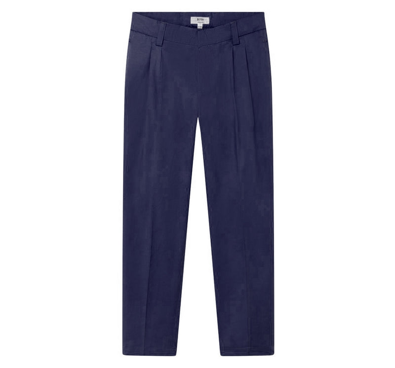 Pantalones plisados navy -Hugo Boss