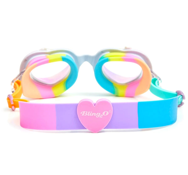 Goggles de corazón con pony multicolor mágico -Bling2O