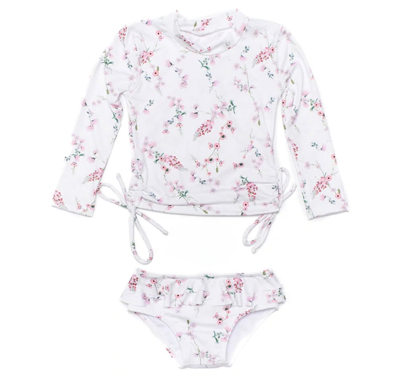 Traje de baño blanco con flores sun no more -Submarine