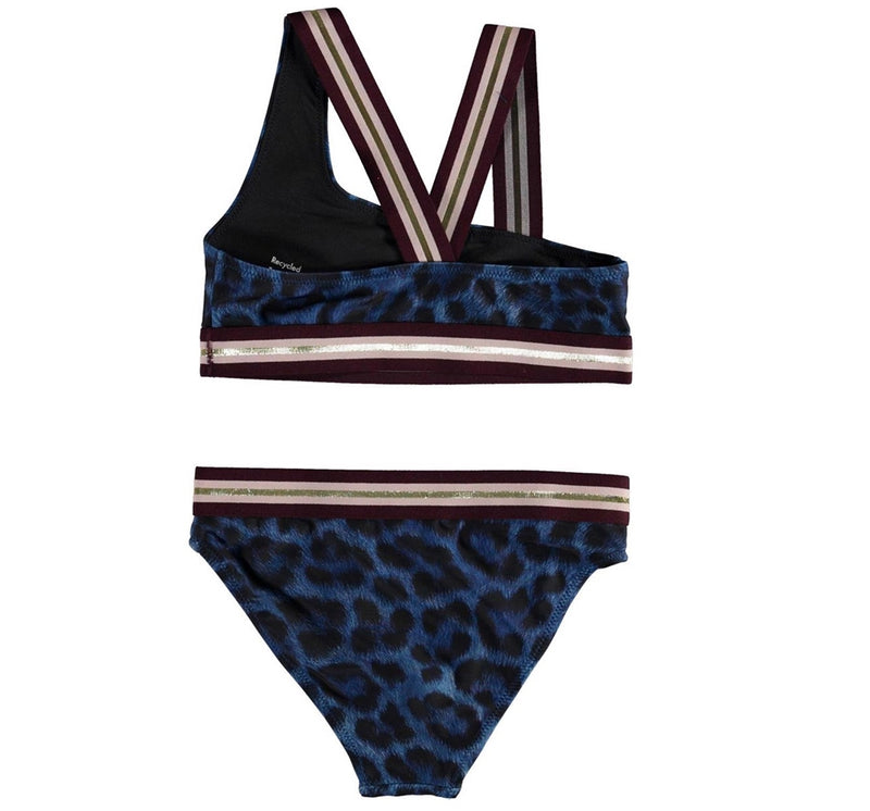 Traje de baño bikini asimétrico jaguar azul -Molo