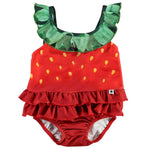 Traje de baño de fresa con volantes  -Molo