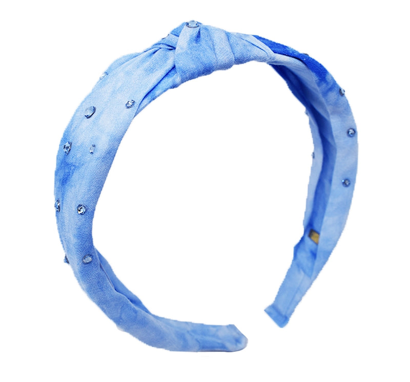 Diadema azul con nudo y cristales tie dye -Bari Lynn