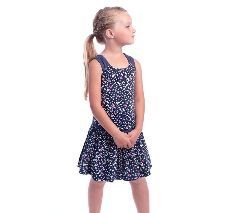 Vestido navy Maggie de corazones rosas -imoga