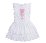 Vestido Nester blanco con corazones -imoga