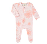 Mameluco footie zipper naranja con soles -Paige Lauren