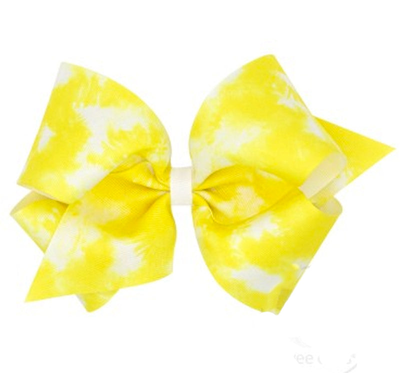 Moño grande grosgrain tie dye amarillo -Wee ones
