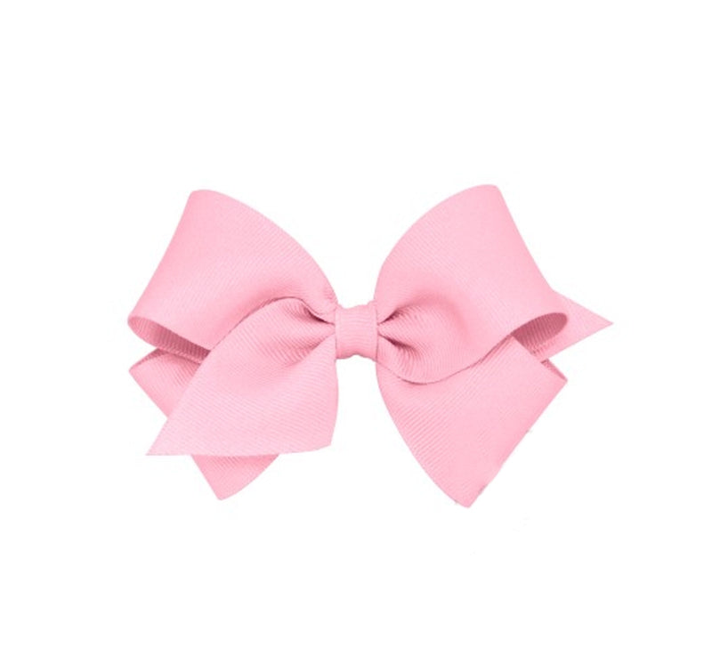 Moño pequeño grosgrain básico rosa perla -Wee ones