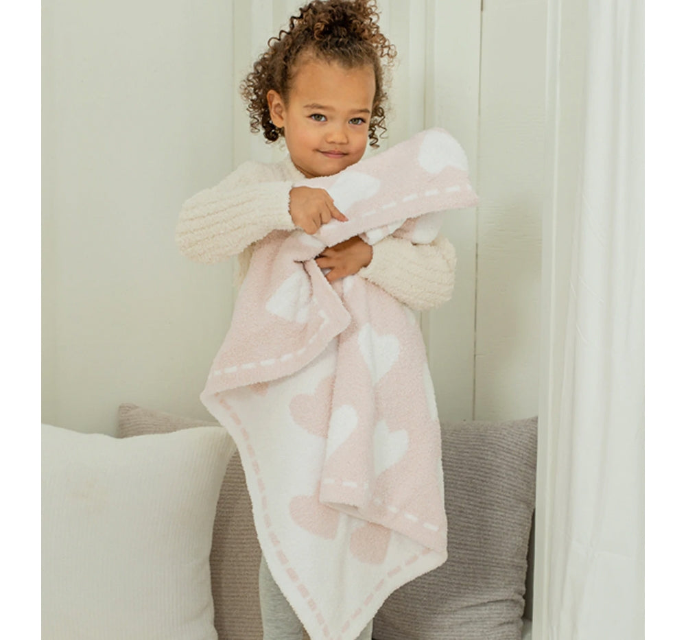 Cozy Chic Dream Receiving Blanket Pk/Wht Hearts