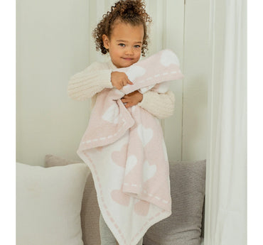 Cozy Chic Dream Receiving Blanket Pk/Wht Hearts