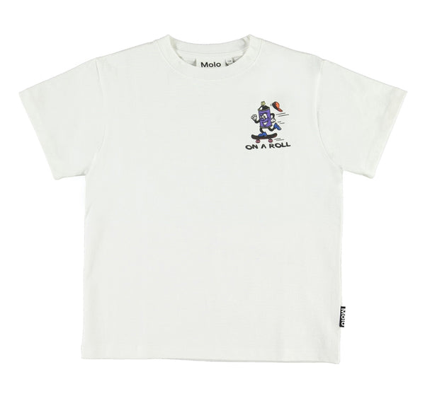 Playera blanca con lata de pintura en una patineta -Molo