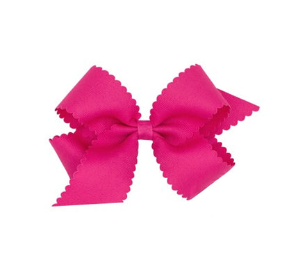 Medium GG Bow W/Scalloped Edge Shocking Pink