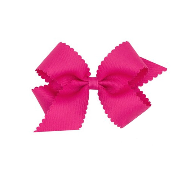 Medium GG Bow W/Scalloped Edge Shocking Pink