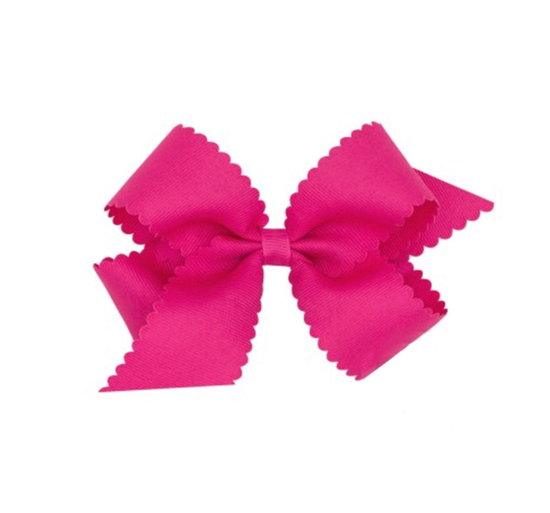 Medium GG Bow W/Scalloped Edge Shocking Pink