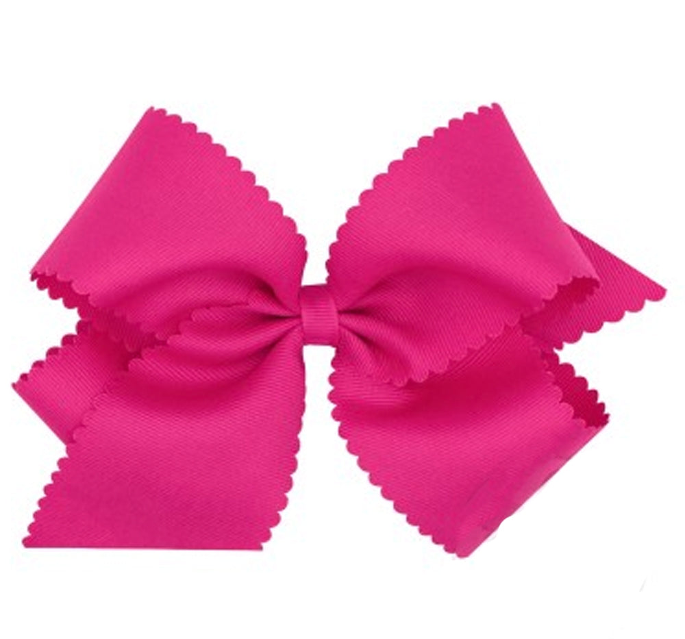 King GG Bow W/Scalloped Edge Shocking Pink