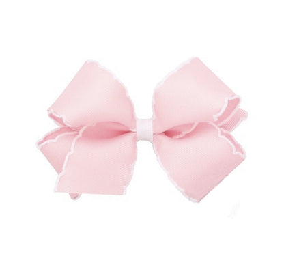 Medium Moonstitch Basic Bow Light Pink/White