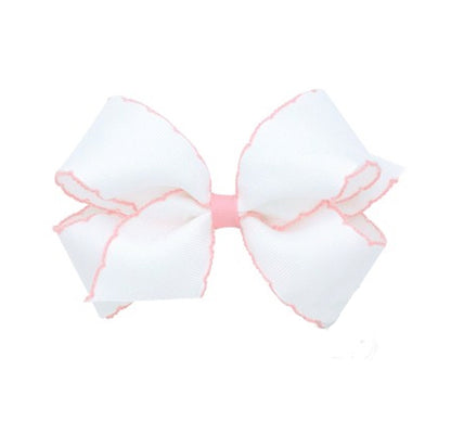 Medium Moonstitch Basic Bow White/Lt.Pink