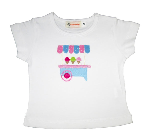 Blusa blanca de carrito de nieve y pantalones de rayas -Acvisa