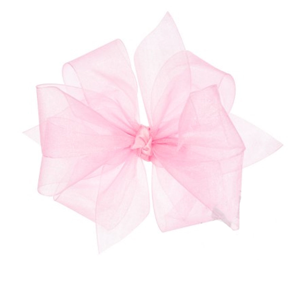 Med Organza Double Bow Light Pink