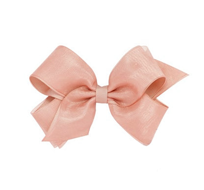 Medium Organza/Gro Overlay Bow Light Coral
