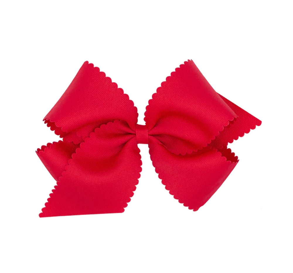 Medium GG Bow W/Scalloped Edge Red