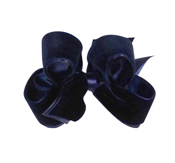 Small King Velvet Basic Bow Navy