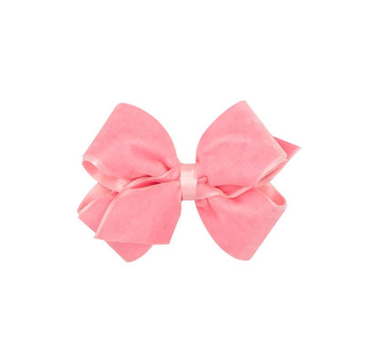 Small King Velvet Basic Bow Light Pink