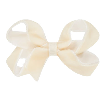 Small King Velvet Basic Bow Ivory